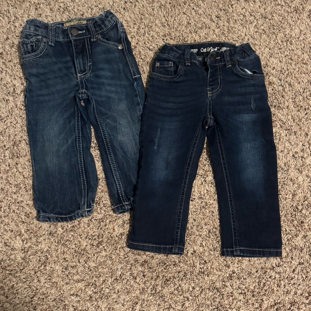 Wrangler/Cat & Jack Kids' Jeans - Dark Blue and Navy